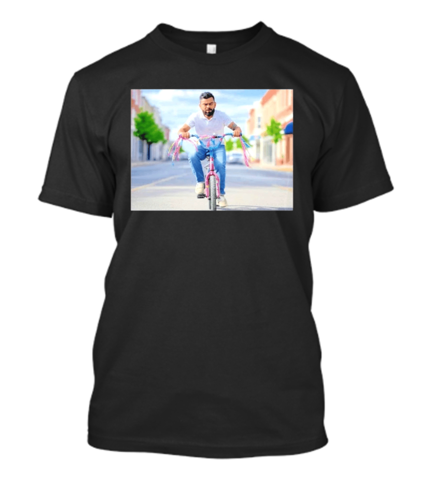 Virat Kohli Riding A Small Bicycle Cricket T-Shirt