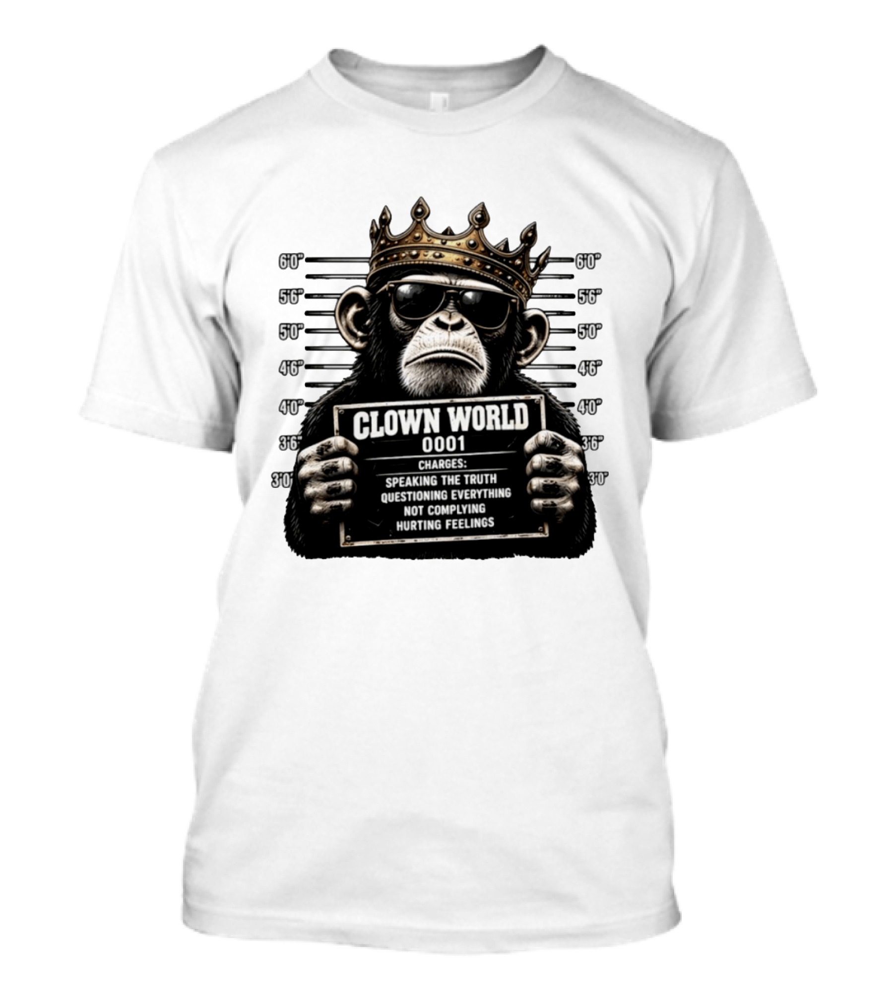 Clown World Shot Monkey Truth Questioning Non Compliance Charges T-Shirt
