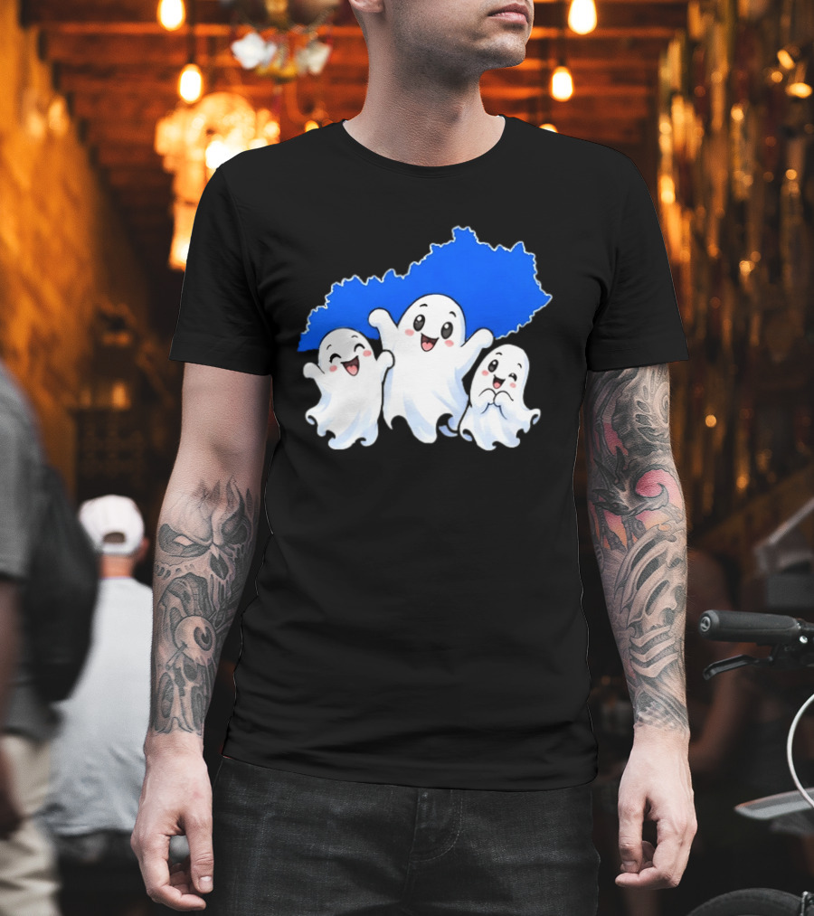 Ghosts And Kentucky State Map Halloween Fun T-Shirt