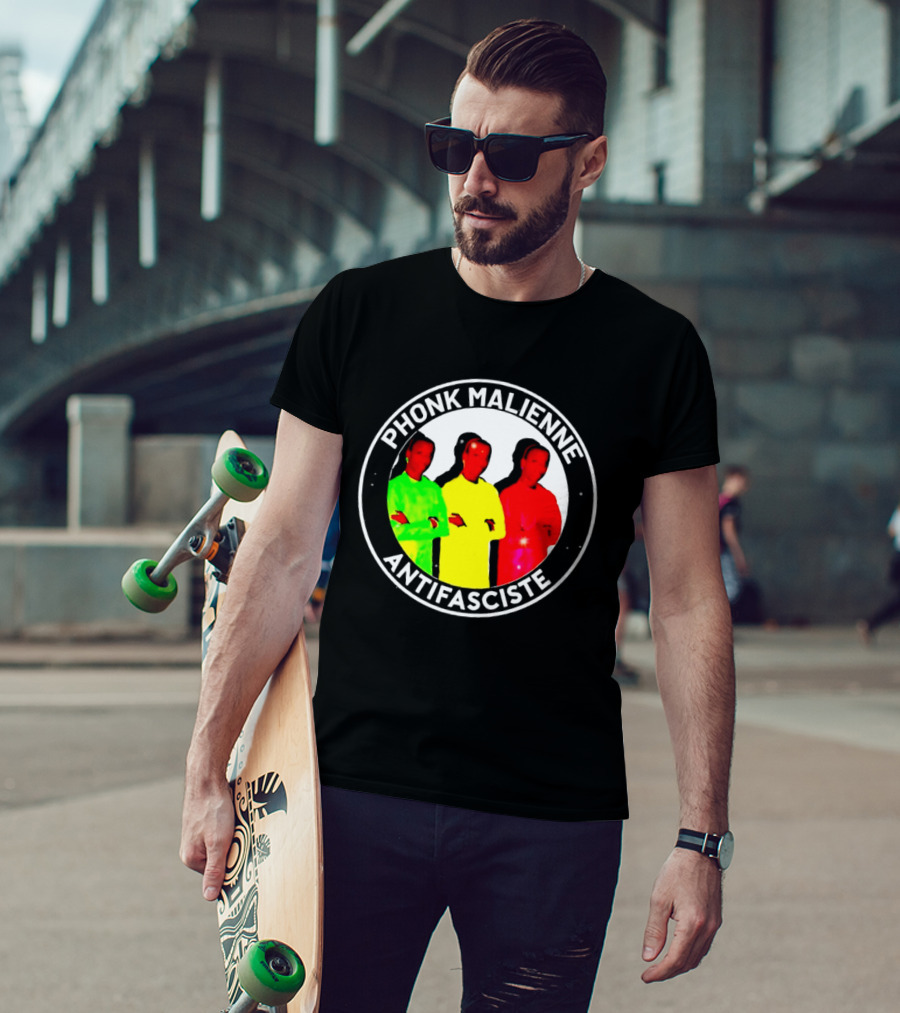 Phonk Malienne Antifasciste Music Mali Circle T-Shirt