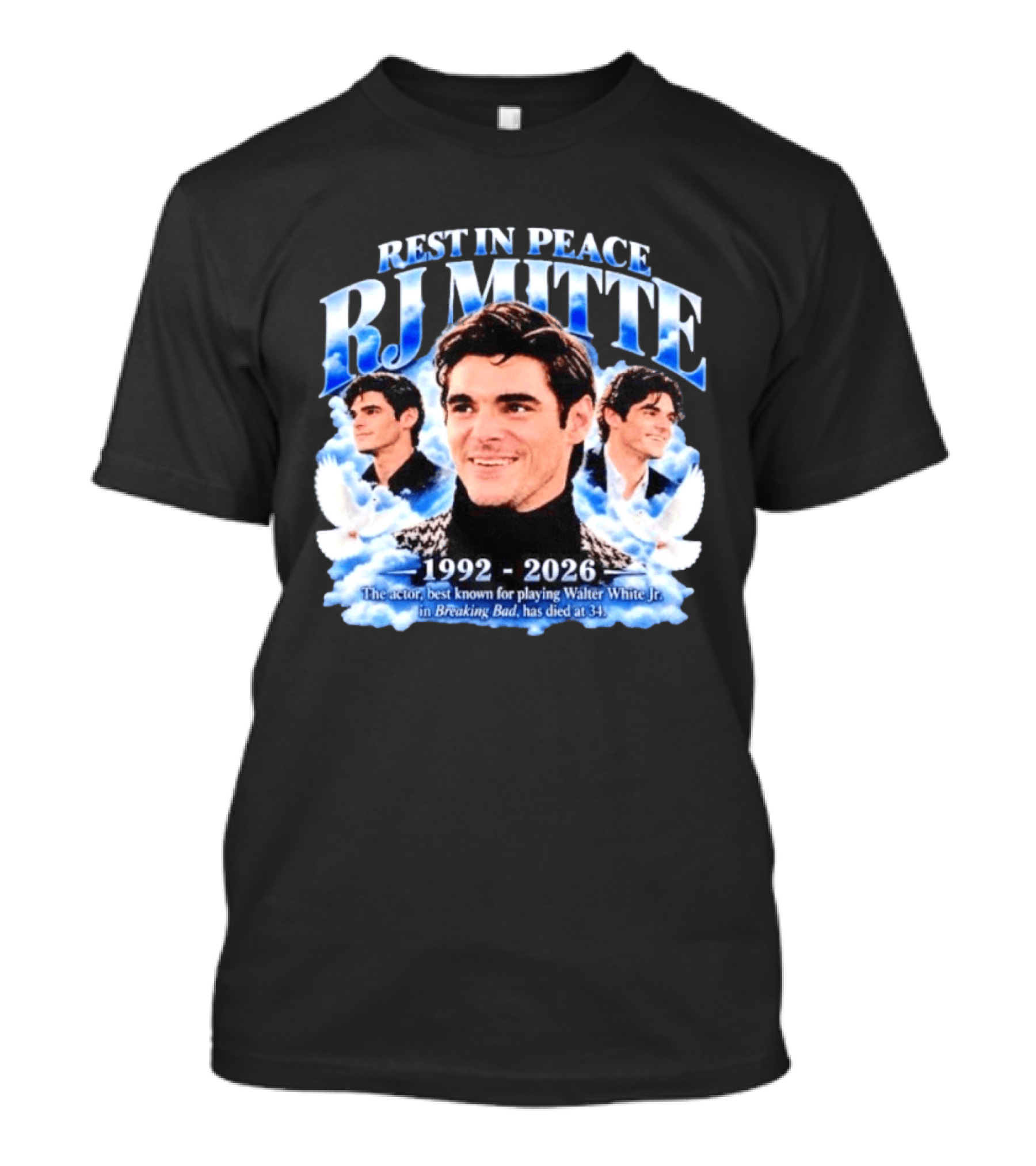 Rest In Peace RJ Mitte 1992 2026 Walter White Jr. Breaking Bad Actor T-Shirt