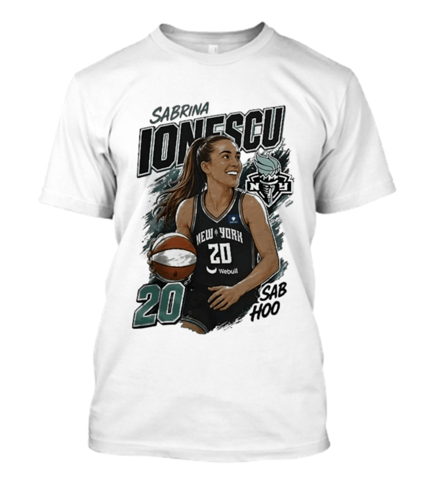 New York Liberty Sabrina Ionescu 2026 20 Sab Hoop T-Shirt