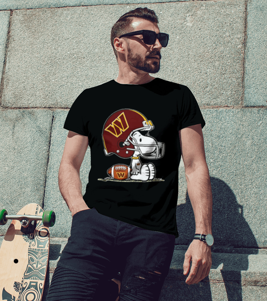 Snoopy Washington Commanders Football Helmet Cartoon Dog T-Shirt