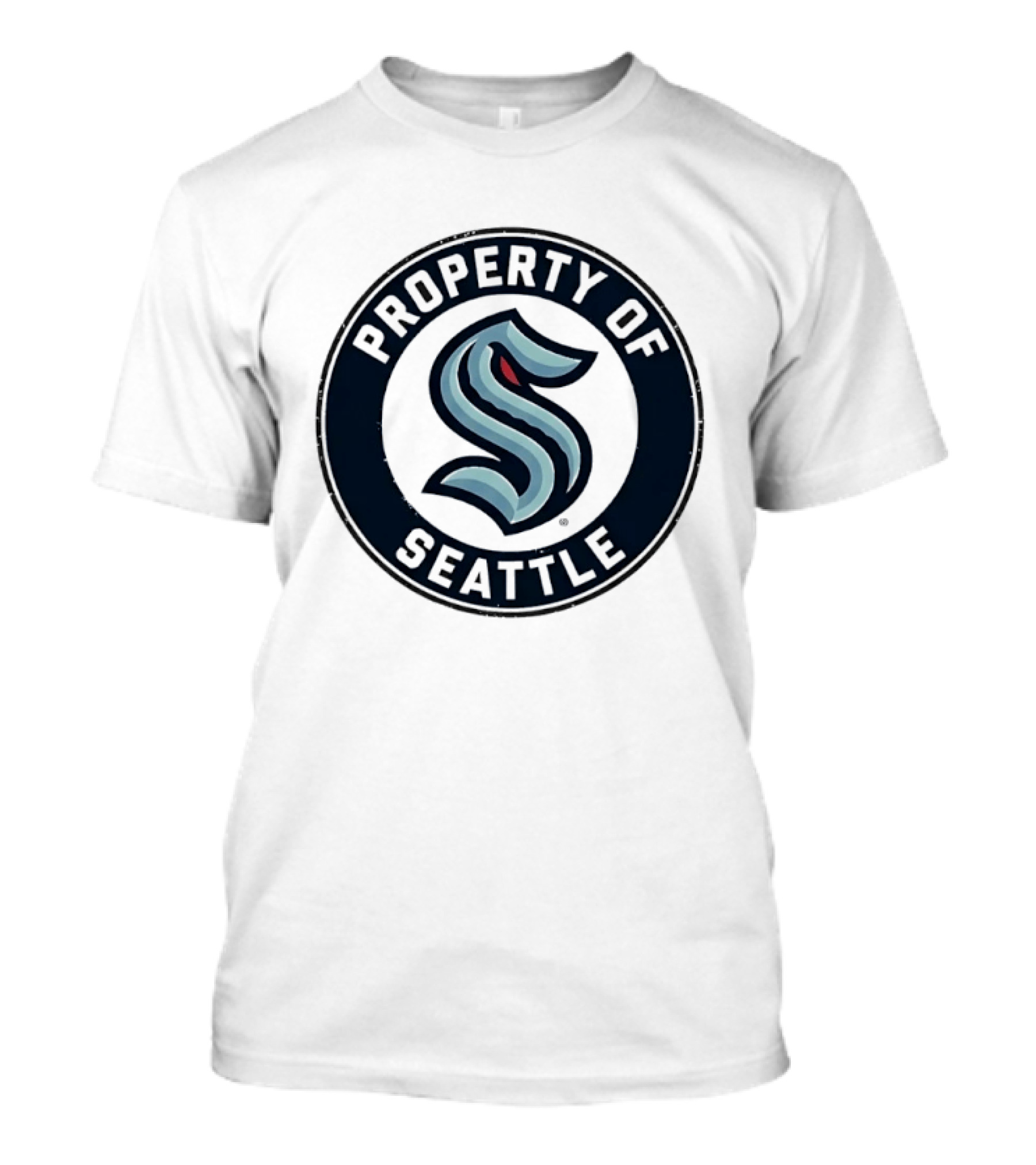 Property Of Seattle Kraken Distressed Circle T-Shirt