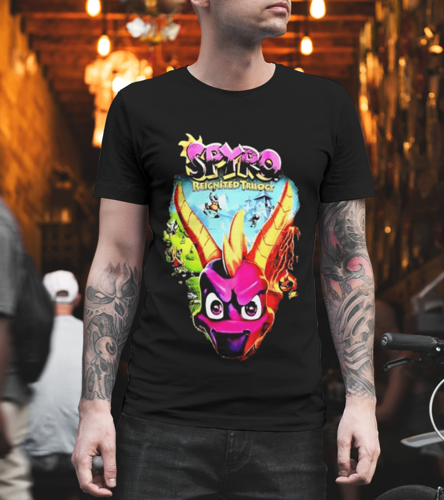 Spyro Reignited Trilogy PlayStation Game Dragon Character Image T-Shirt