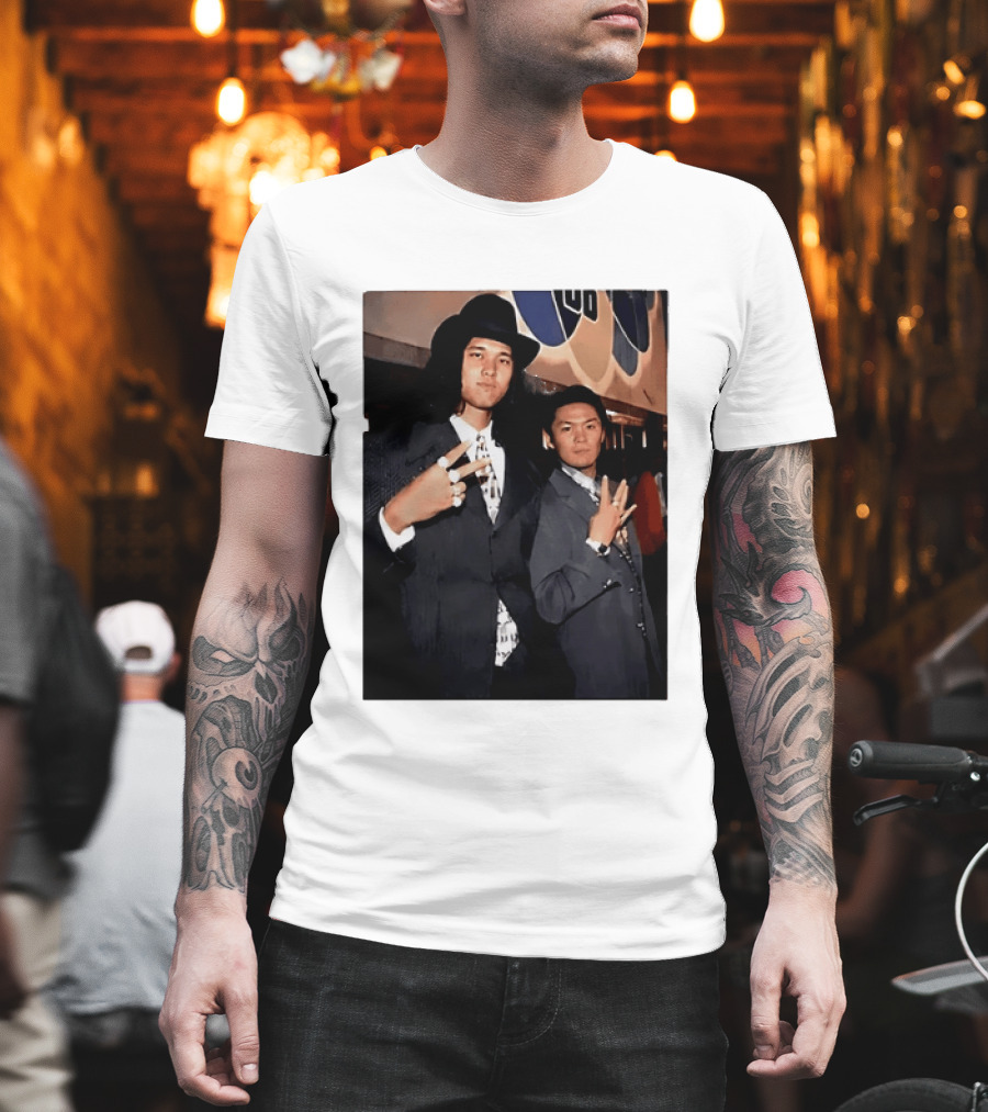 Shohei Ohtani And Ippei Mizuhara Cubbies Style Polaroid T-Shirt