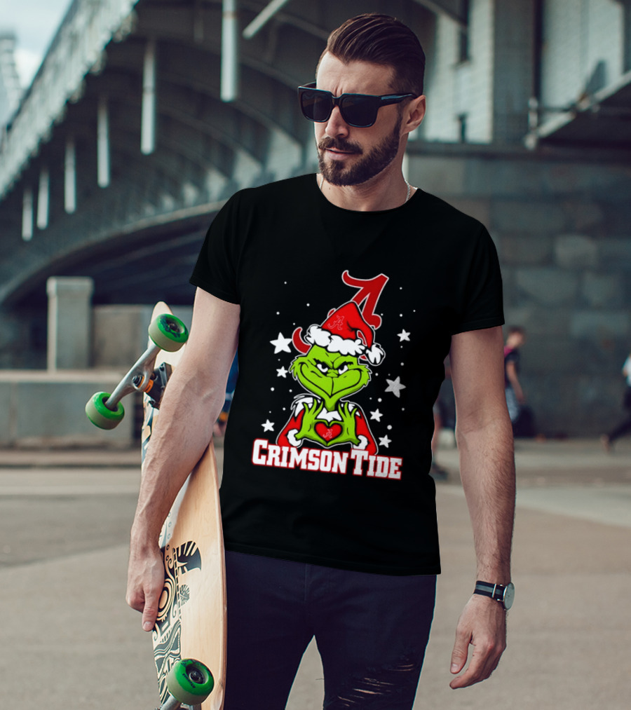 Alabama Crimson Tide Grinch Christmas Holiday T-Shirt