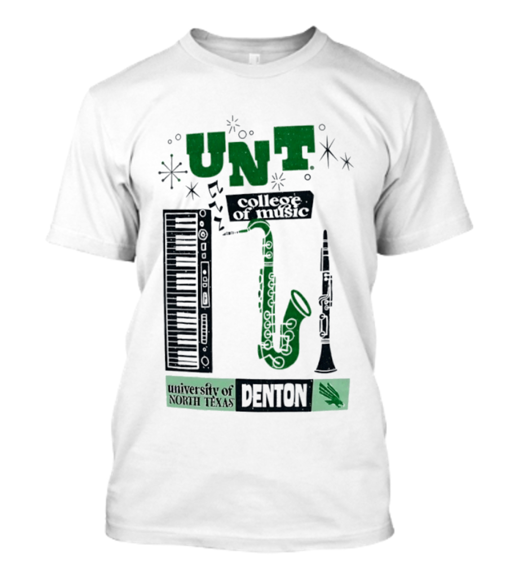 UNT College Of Music University Of North Texas Denton Music Instruments T-Shirt