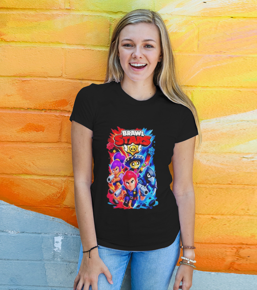 Brawl Stars Characters Action Group Gaming Showdown T-Shirt