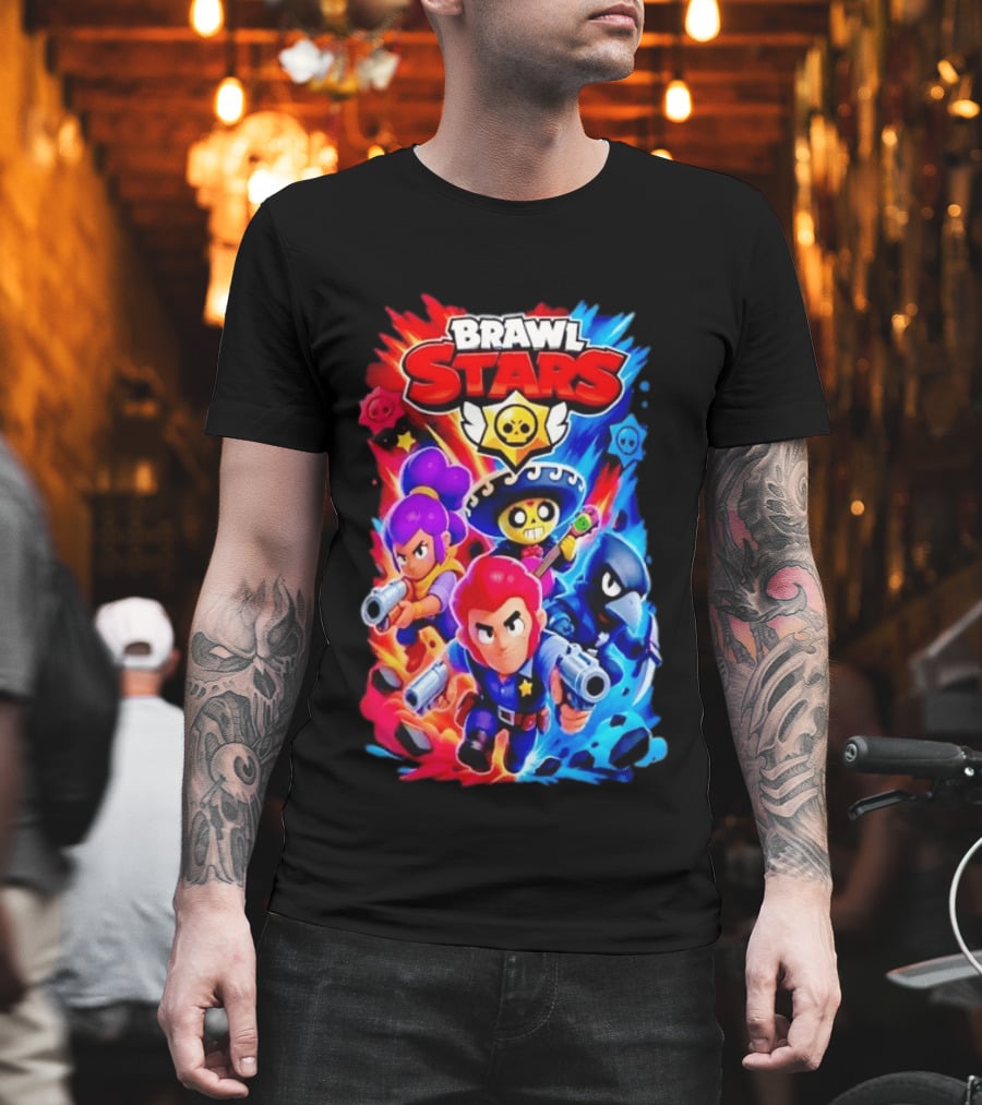 Brawl Stars Characters Action Group Gaming Showdown T-Shirt
