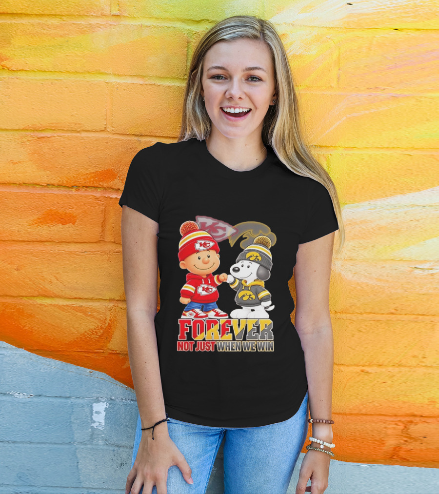 Charlie Brown Snoopy Kansas City Chiefs Iowa Hawkeyes Forever Not Just When We Win T-Shirt
