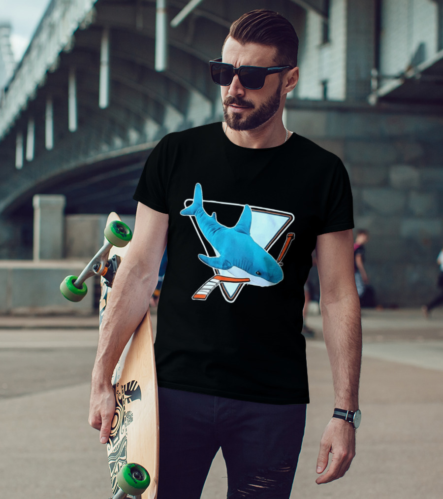 San Jose Sharks Hockey Stick Triangle Plush Toy T-Shirt