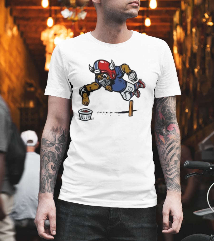 Buffalo Bills Mascot Football Helmet Diving Tortilla Chip Gameday Dip T-Shirt