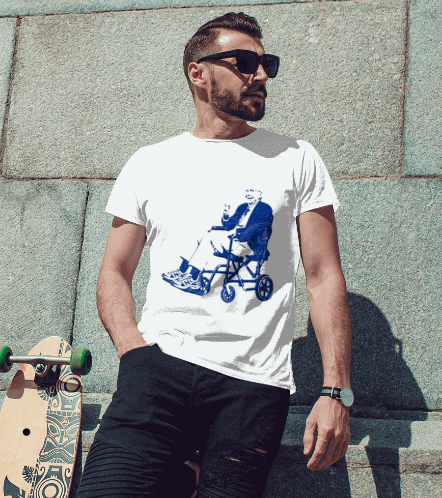 Kentucky Political Humor Go For Two Finger Man In Wheelchair Sneakers T-Shirt