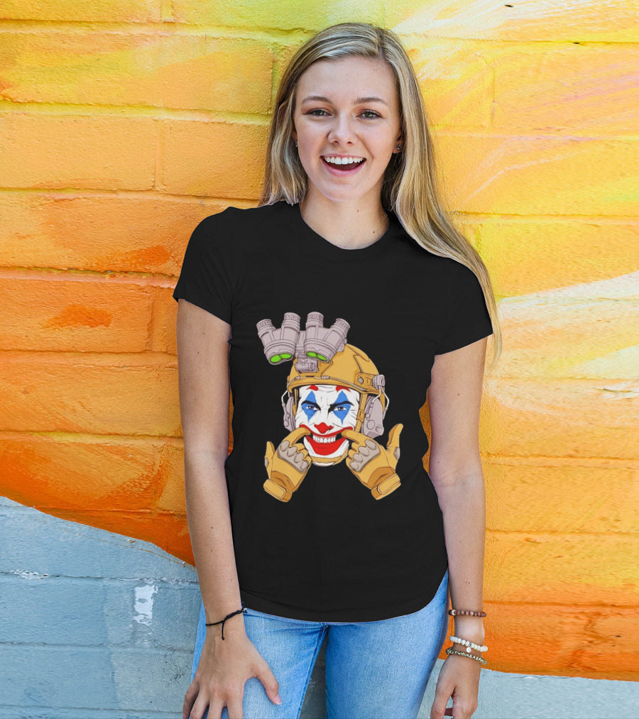 Joker Tactical Soldier Helmet Night Vision Clown Face T-Shirt