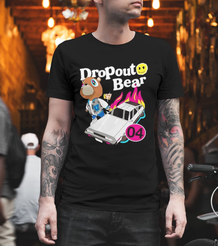 Kanye West Dropout Bear DeLorean 04 Flame Sneakers T-Shirt