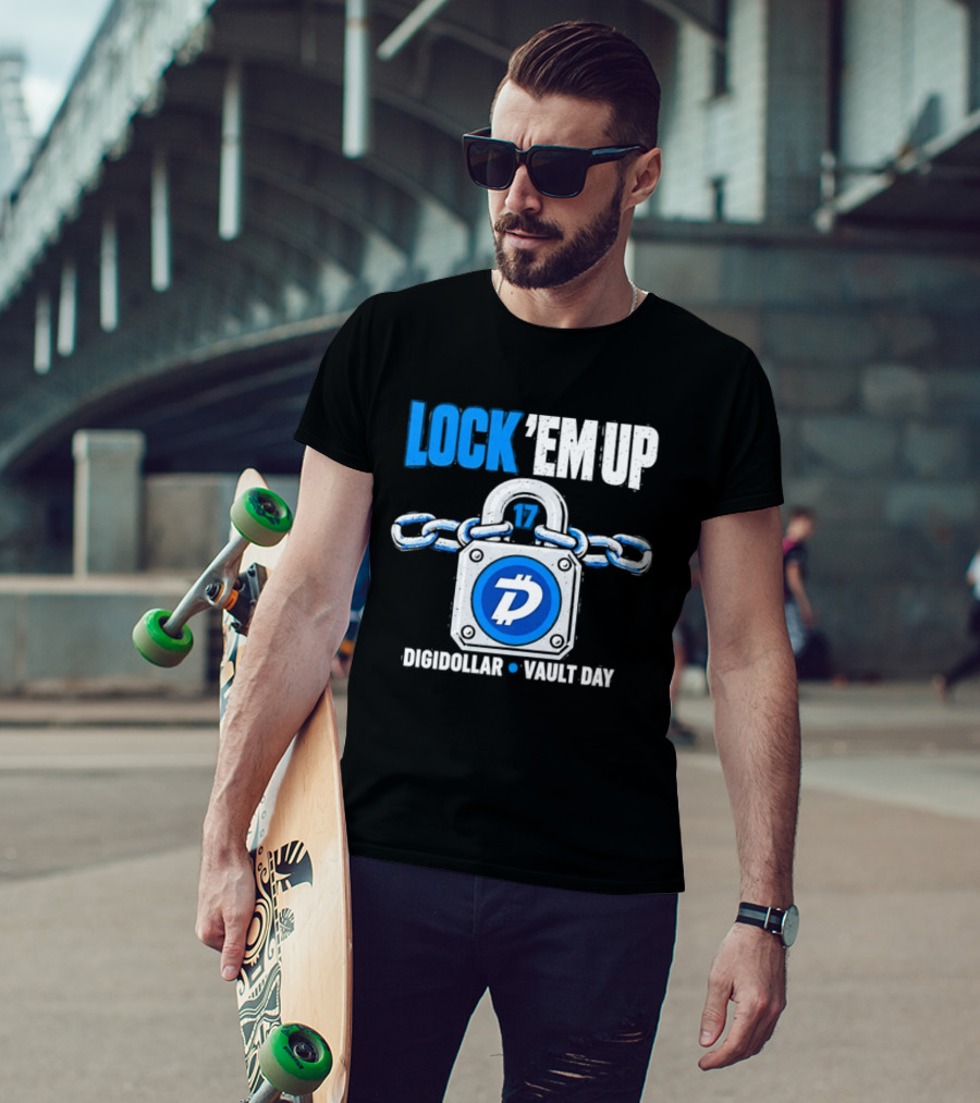 Lock 'Em Up 17 Digidollar Vault Day Cryptocurrency Security T-Shirt