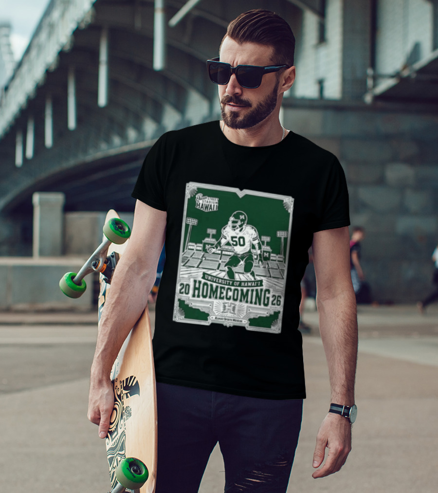 Queen Street Stadium Hawaii University Of Hawaii Homecoming 2026 Kanui Sports Museum T-Shirt