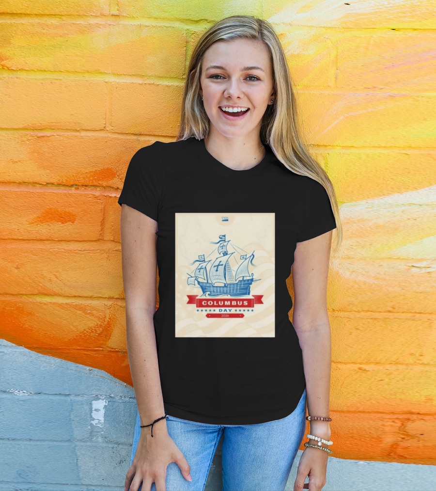 USDA Columbus Day 2026 Ship Celebration Stars And Stripes T-Shirt