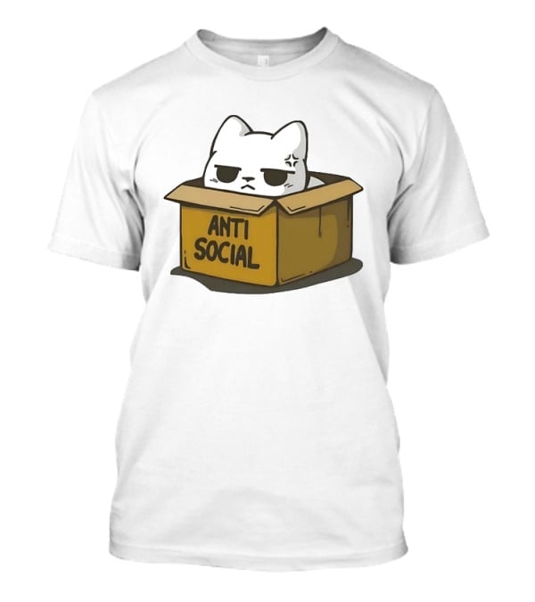 Grumpy Cat Anti Social Introvert In Box T-Shirt