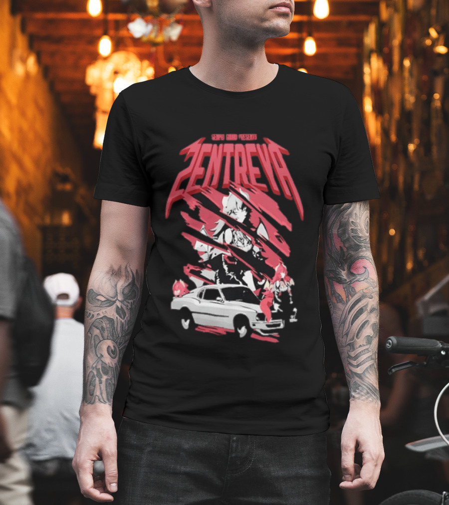 Zentreya Senpai Squad VTuber Anime Illustration With Sportscar And Manga T-Shirt