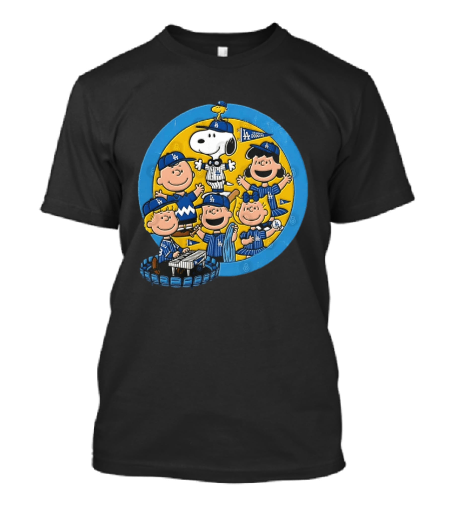 Los Angeles Dodgers Peanuts Gang Snoopy Baseball Players T-Shirt