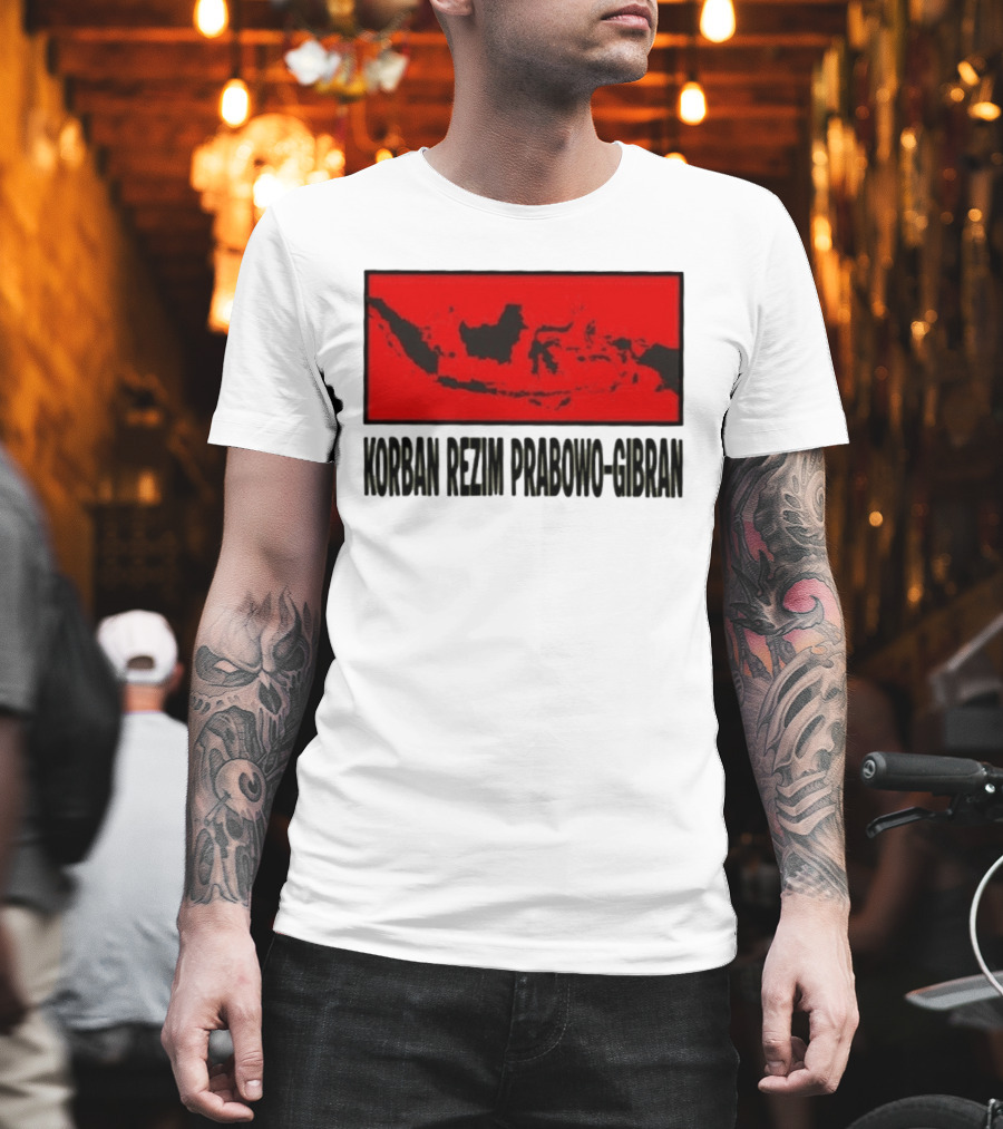Korban Rezim Prabowo Gibran Subianto Indonesia Map T-Shirt