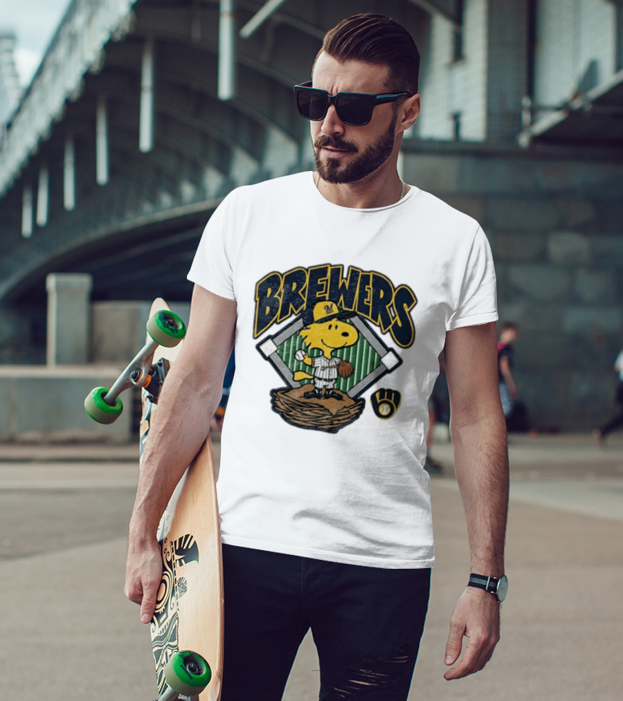 Brewers Snoopy Baseball Milwaukee Win Our Way T-Shirt