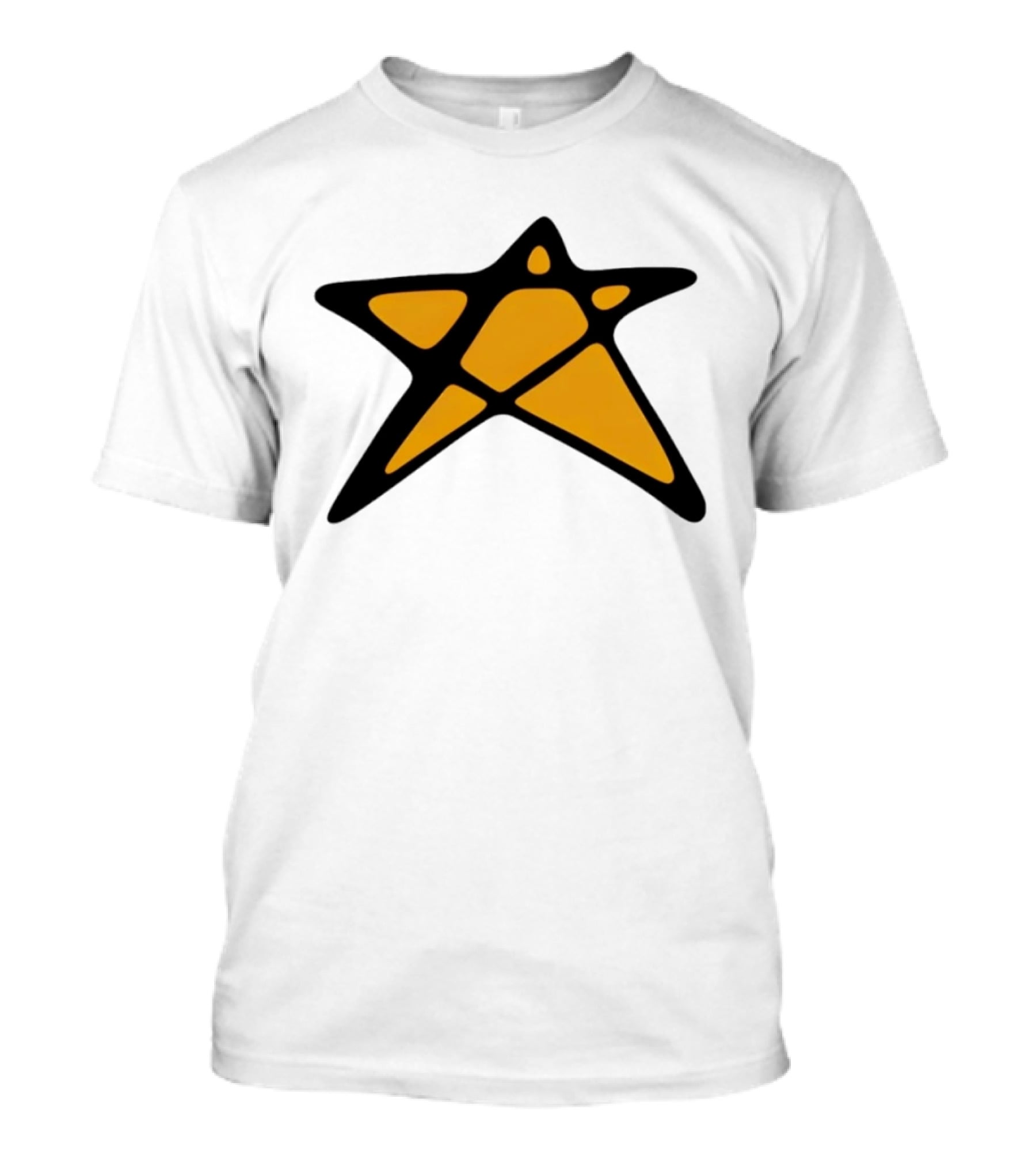 Orange Star Shape Unique Abstract T-Shirt