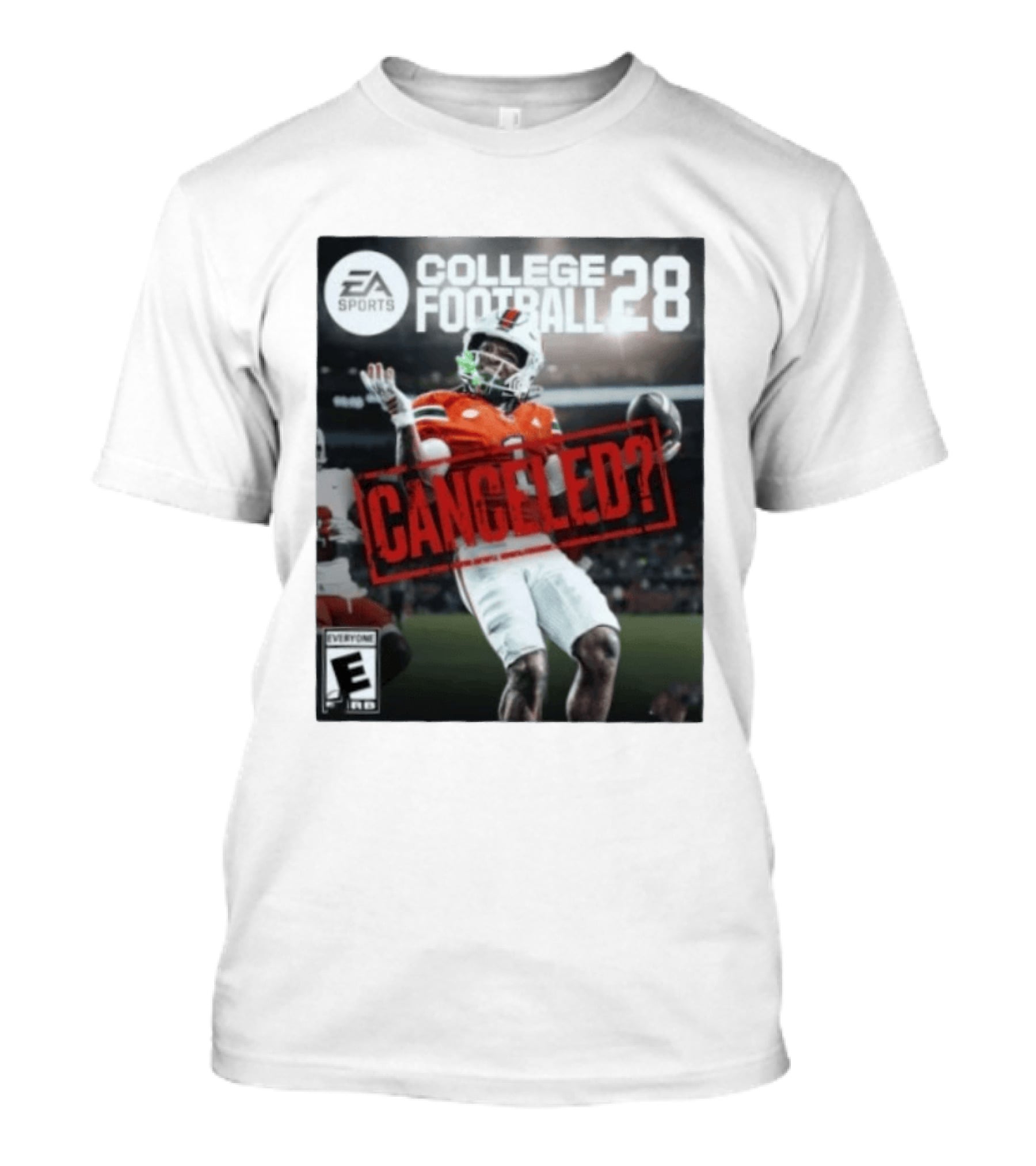 EA Sports College Football 28 Canceled Miami Hurricanes Player T-Shirt
