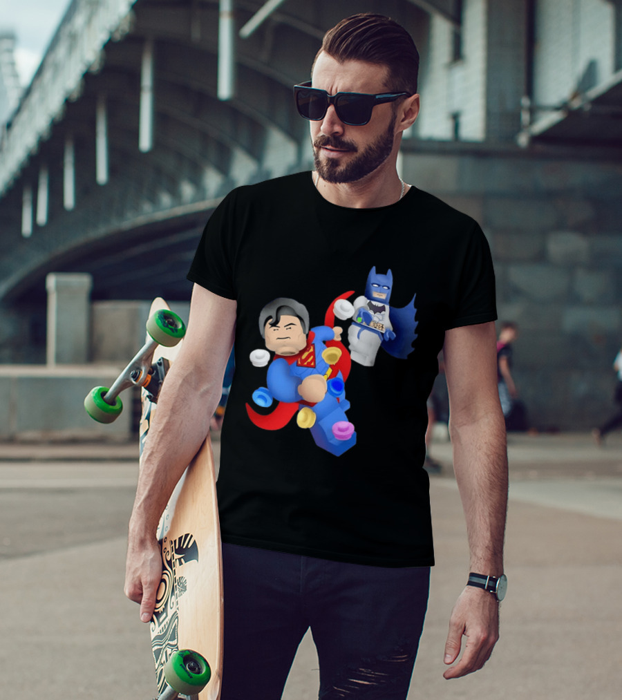 Lego Superman Batman Action Figures Dynamic Duo T-Shirt