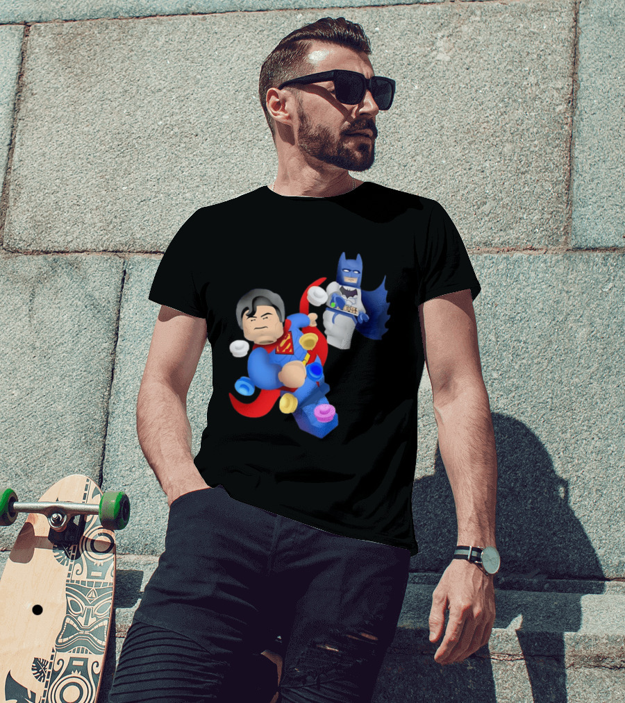 Lego Superman Batman Action Figures Dynamic Duo T-Shirt