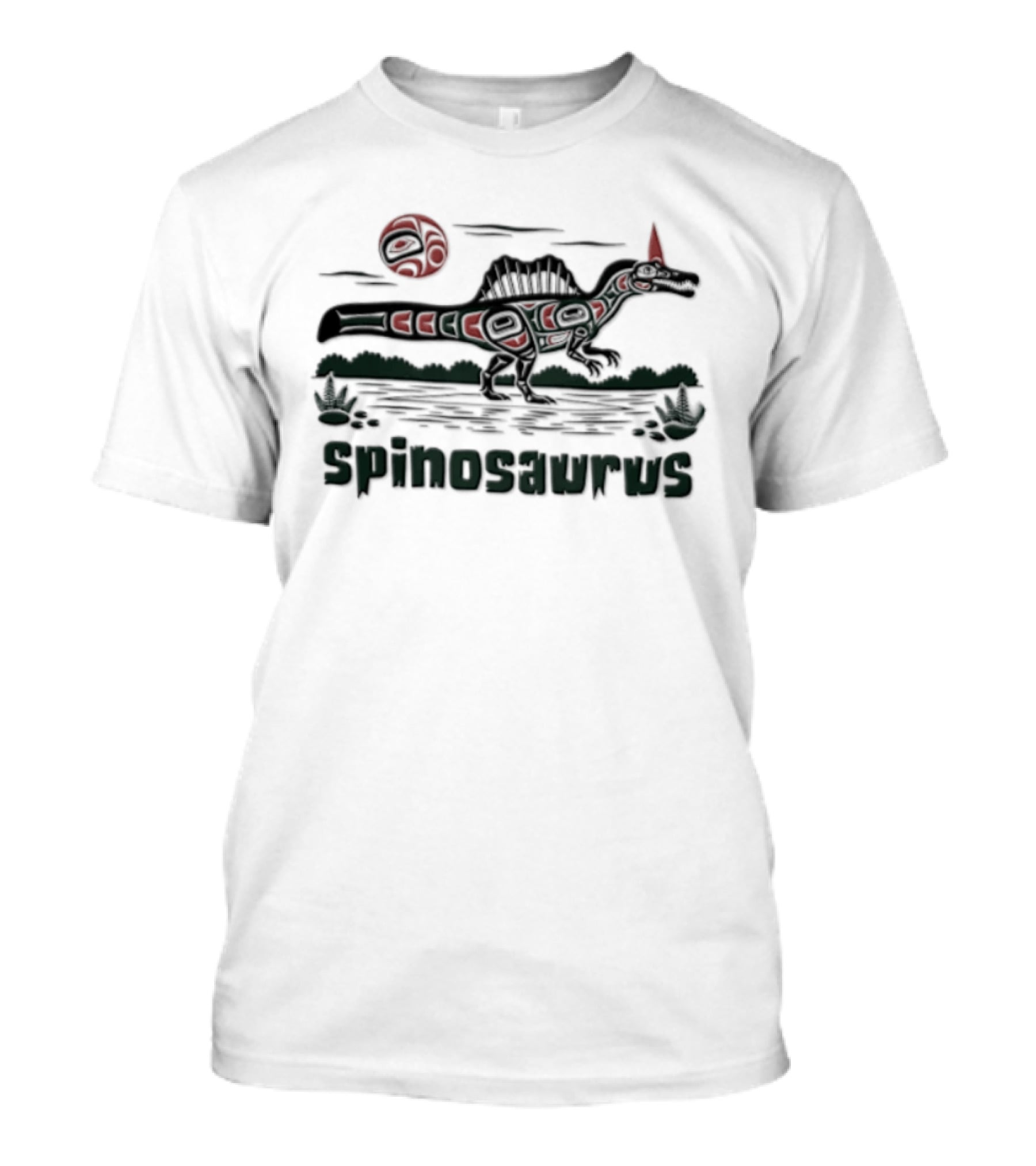 Spinosaurus Dinosaur Indigenous Sun T-Shirt