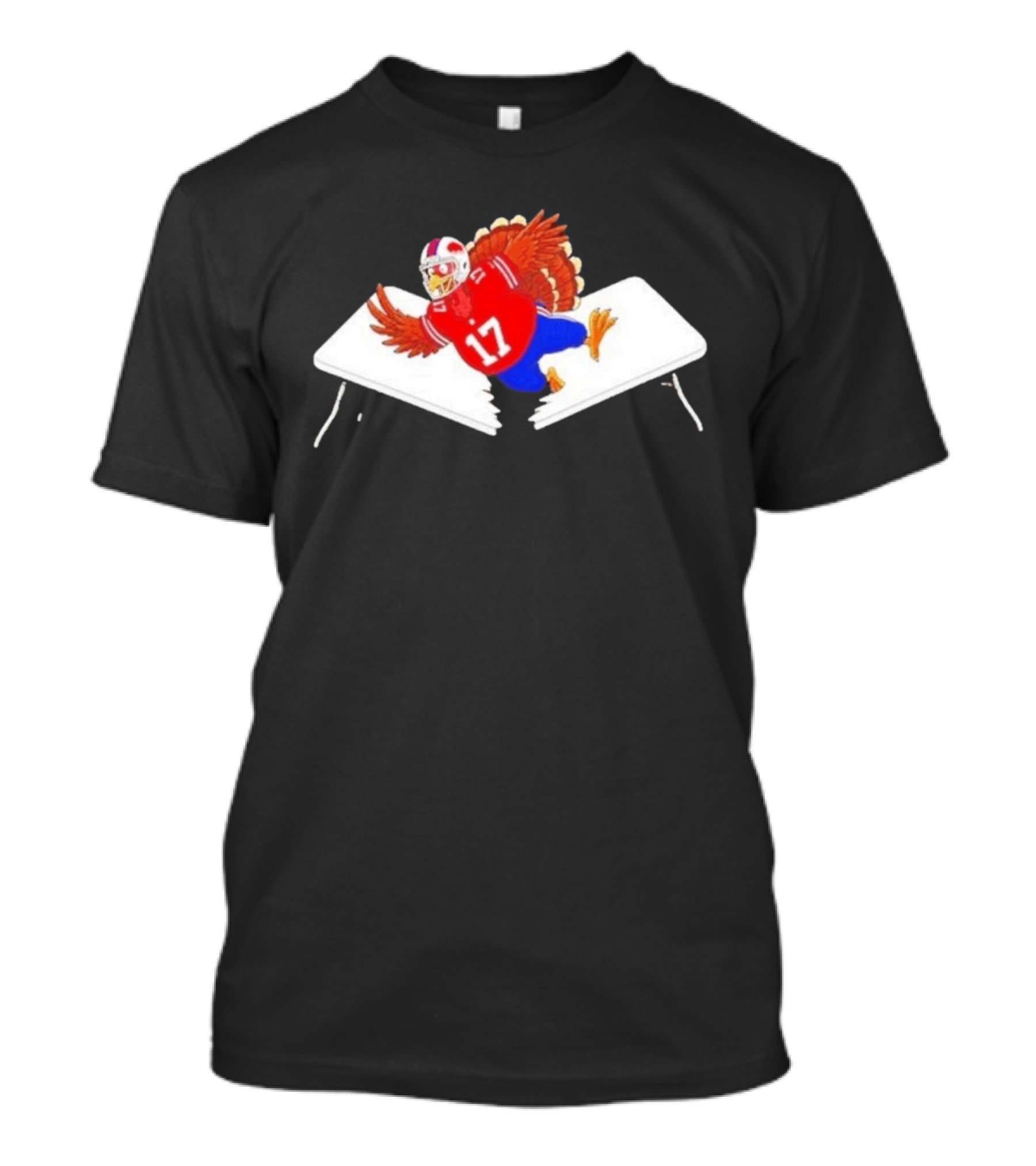Buffalo Turkey Josh Allen 17 Thanksgiving 2026 Football Table Dive T-Shirt