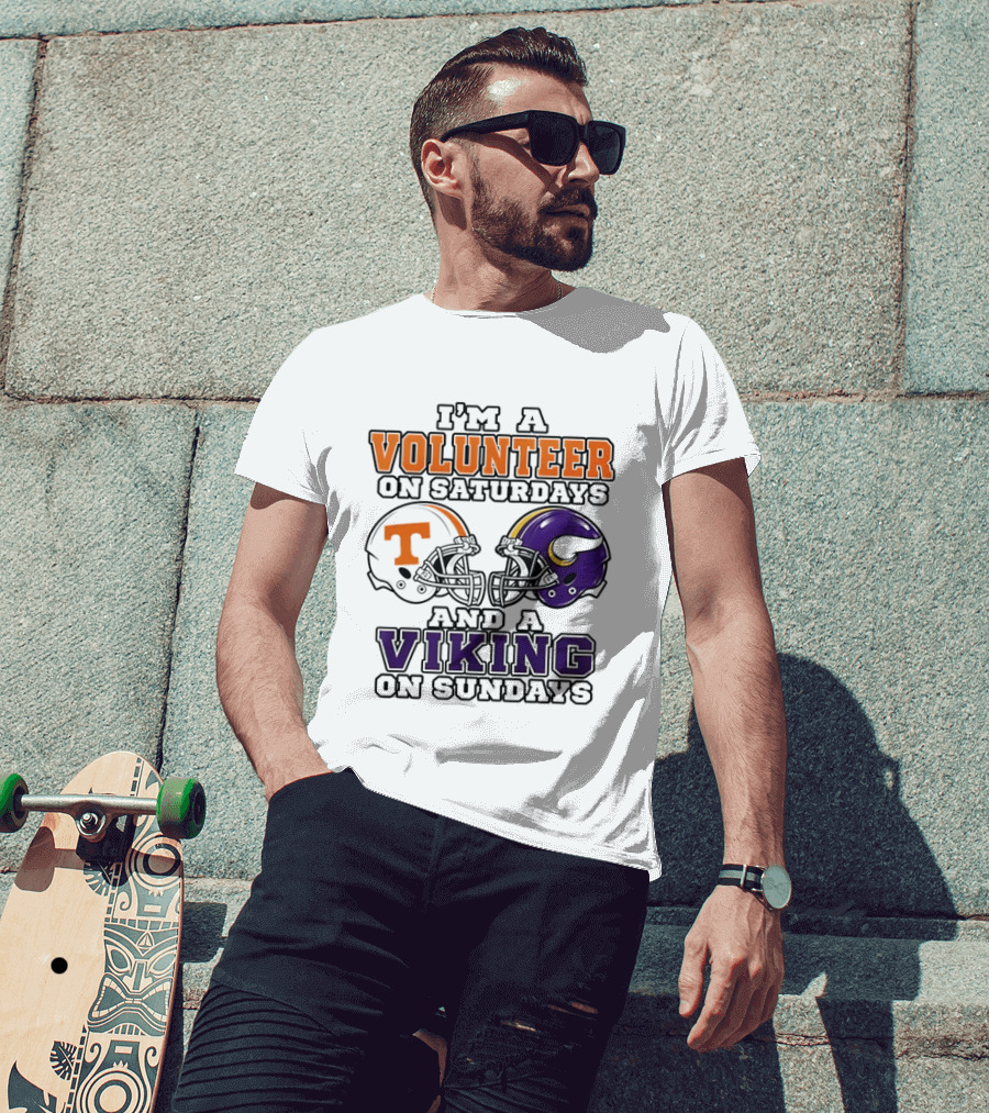 I'm A Volunteer On Saturdays And A Viking On Sundays Two Helmets T-Shirt