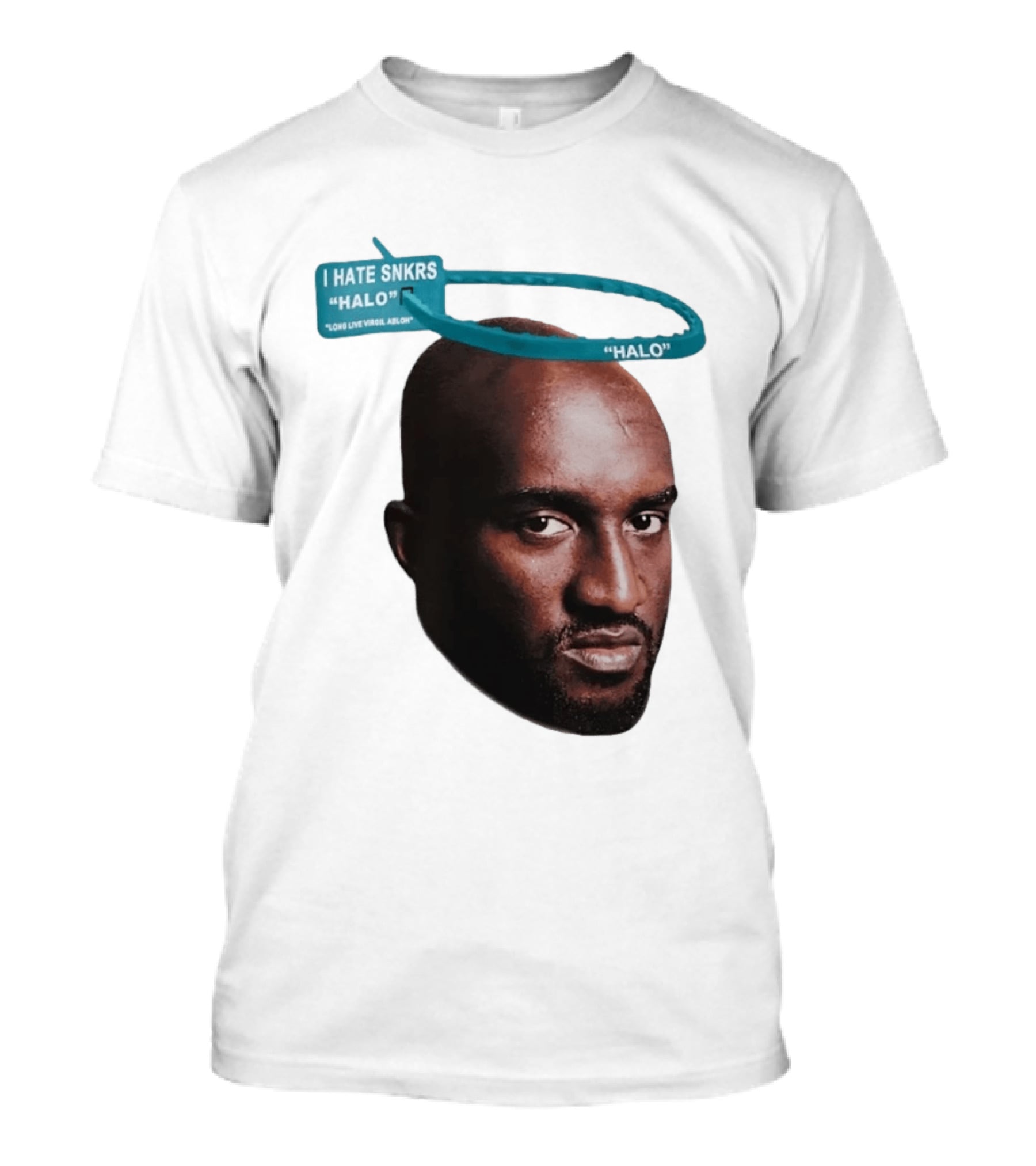 I HATE SNKRS HALO Long Live Virgil Abloh Off White Streetwear T-Shirt