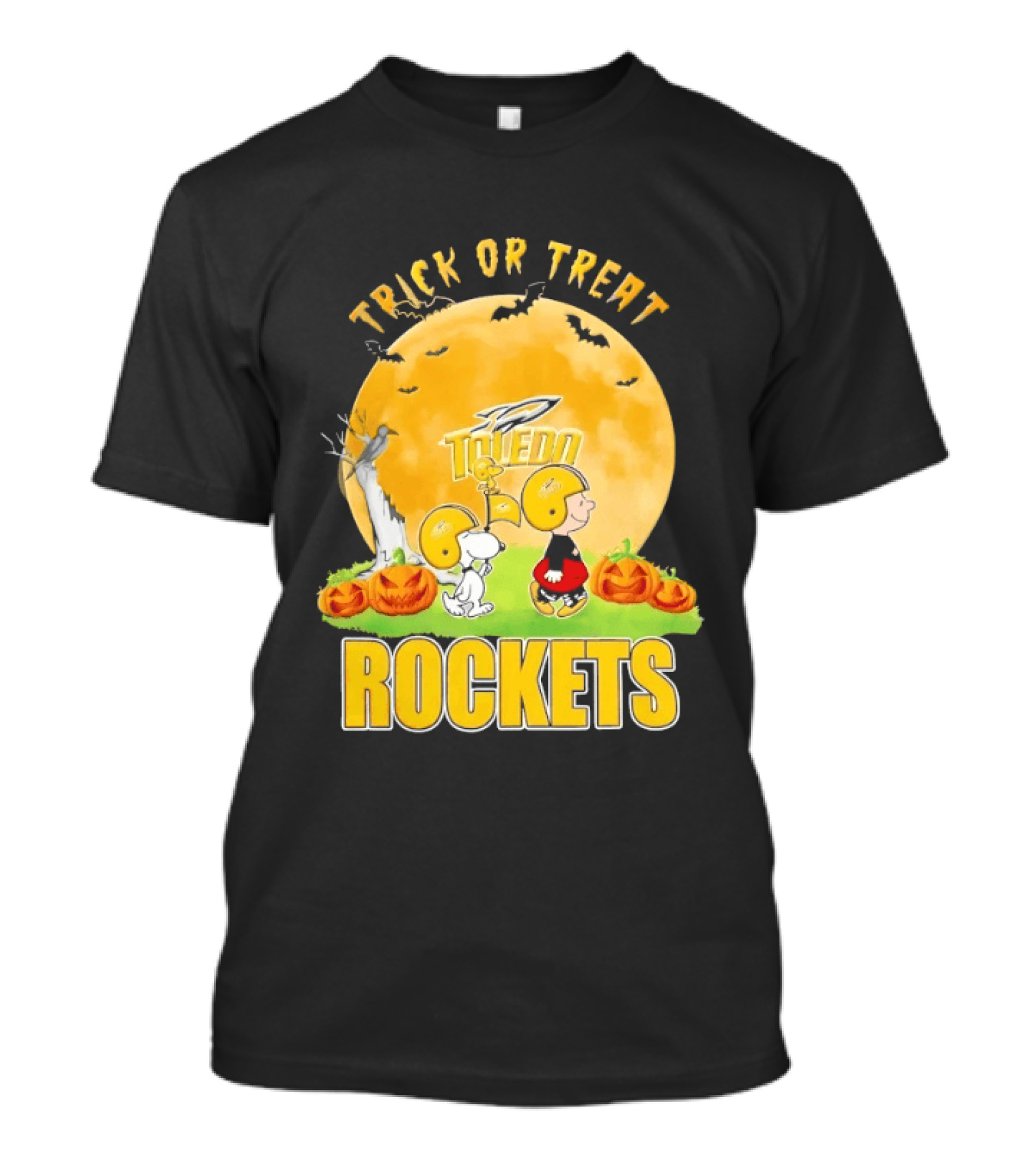 Toledo Rockets Trick Or Treat Halloween Charlie Brown Snoopy T-Shirt