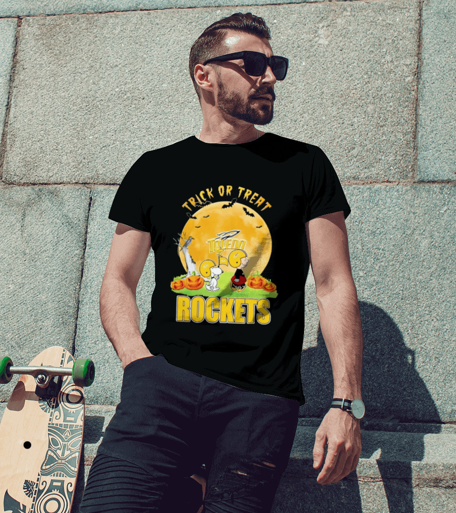 Toledo Rockets Trick Or Treat Halloween Charlie Brown Snoopy T-Shirt