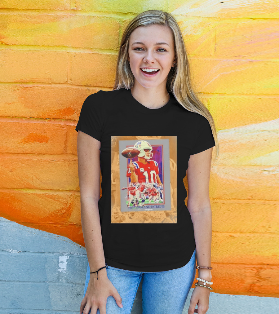 New England Patriots No 10 NFL Football Collage T-Shirt