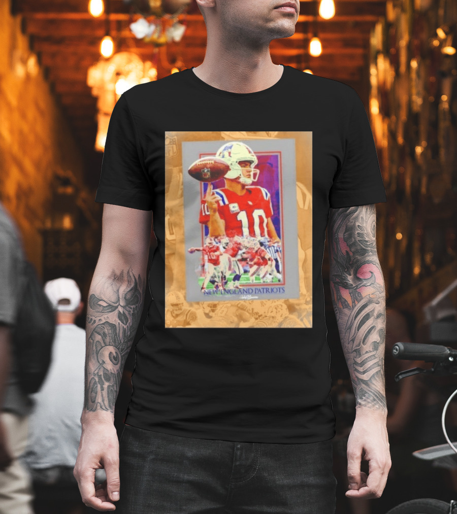 New England Patriots No 10 NFL Football Collage T-Shirt