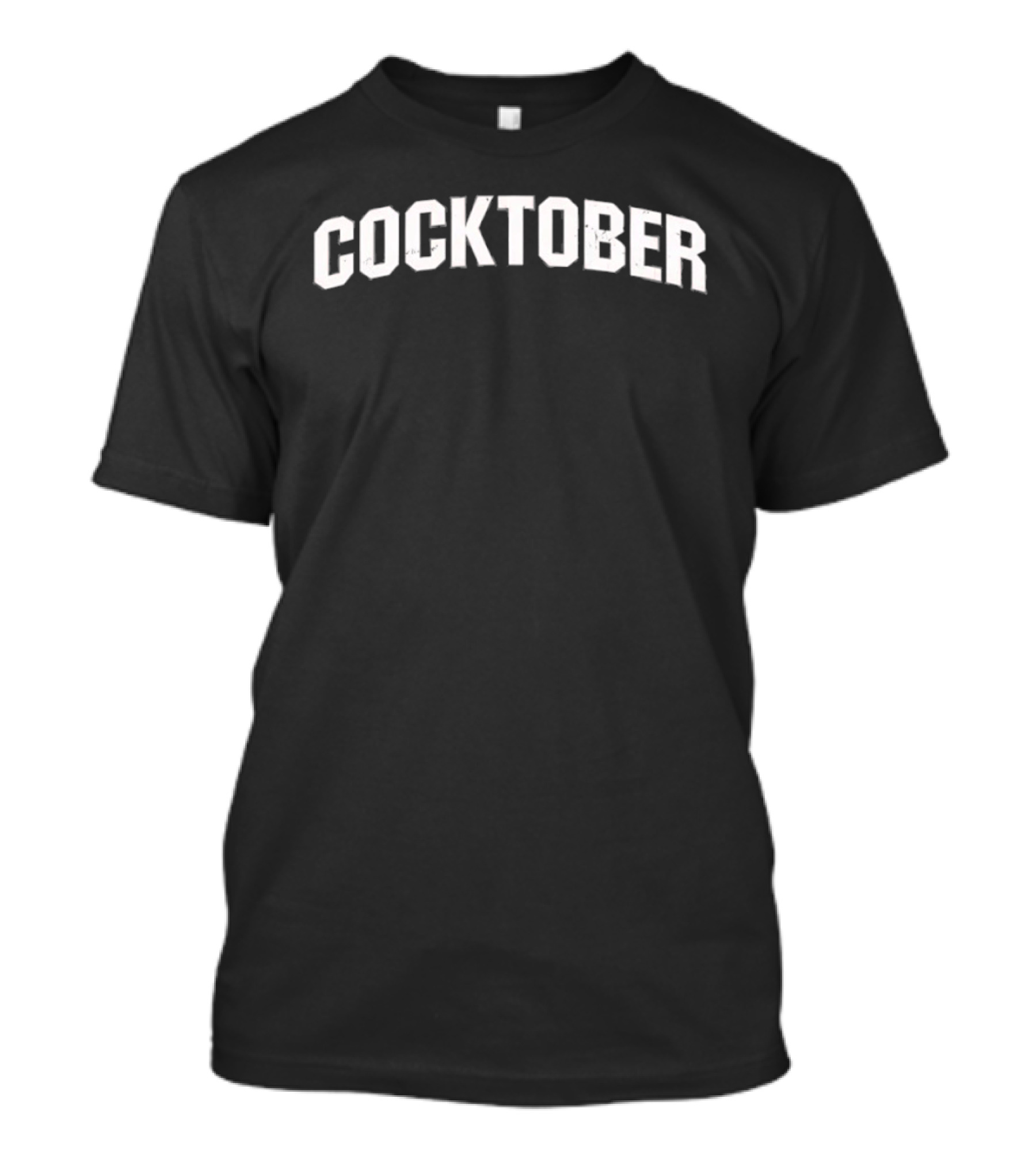 Distressed Cocktober Varsity Lettering Style For October Festivities T-Shirt