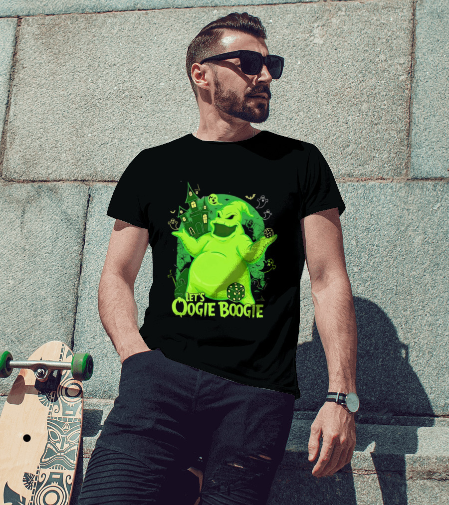 Oogie Boogie Let's Oogie Boogie Haunted Dice Green Ghosts Nightmare Before Christmas T-Shirt