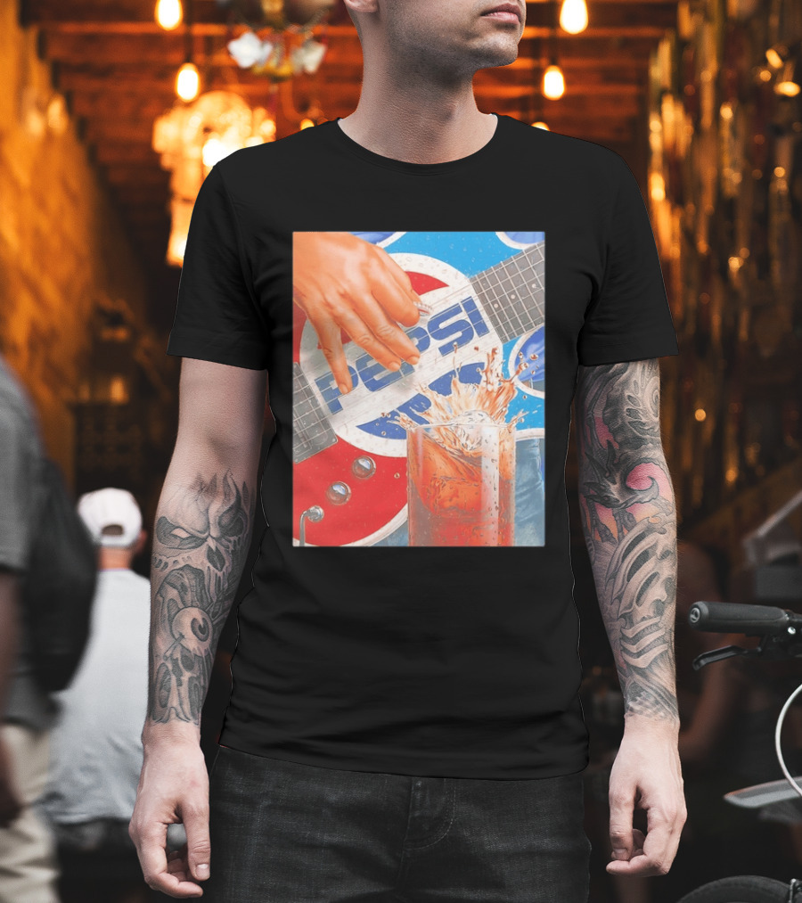 Pepsi Guitar Soda Splash Beverage Music Rock N Roll T-Shirt