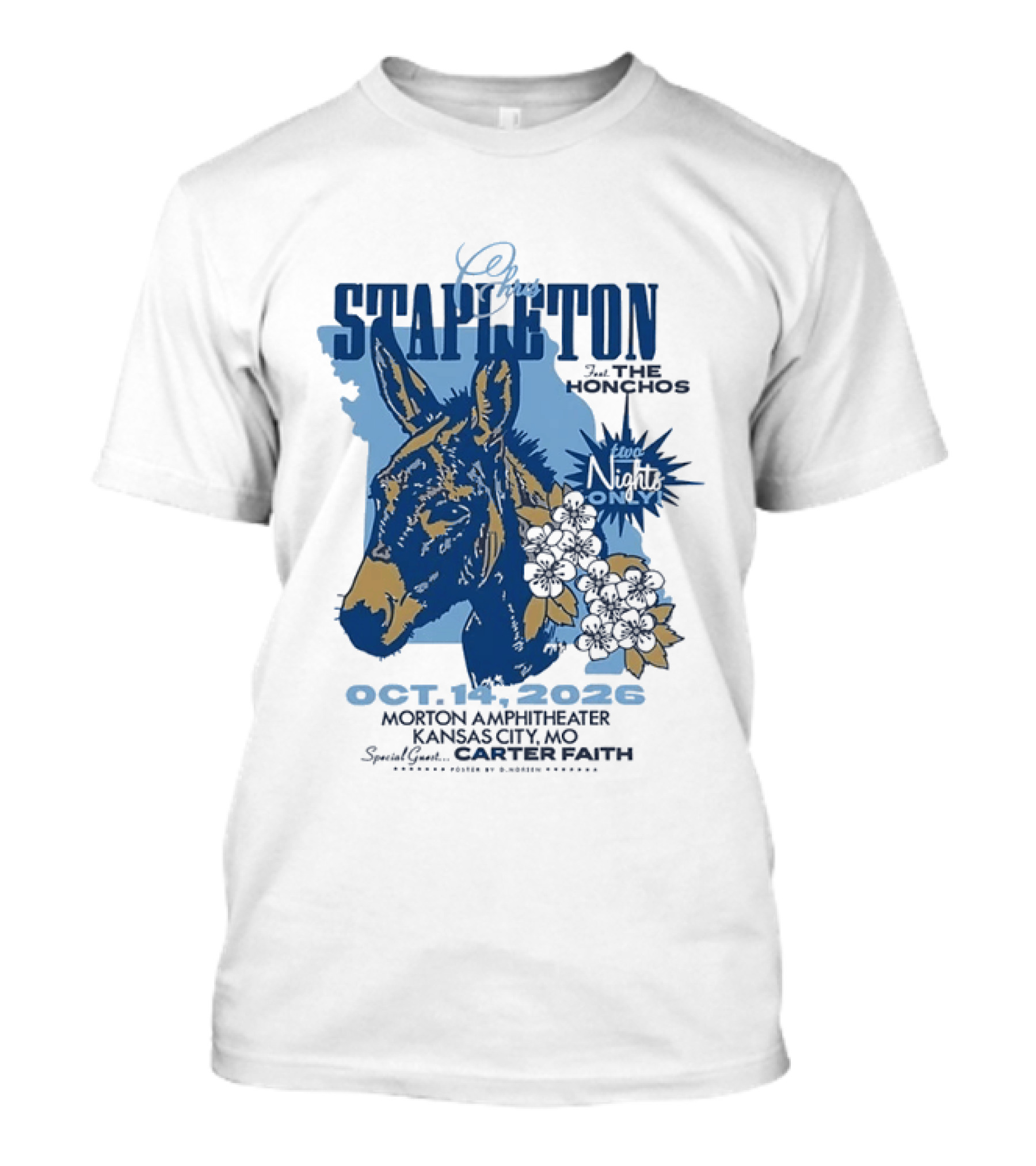 Chris Stapleton With The Honchos At Morton Amphitheater Kansas City Oct 14 2026 Featuring Carter Faith T-Shirt