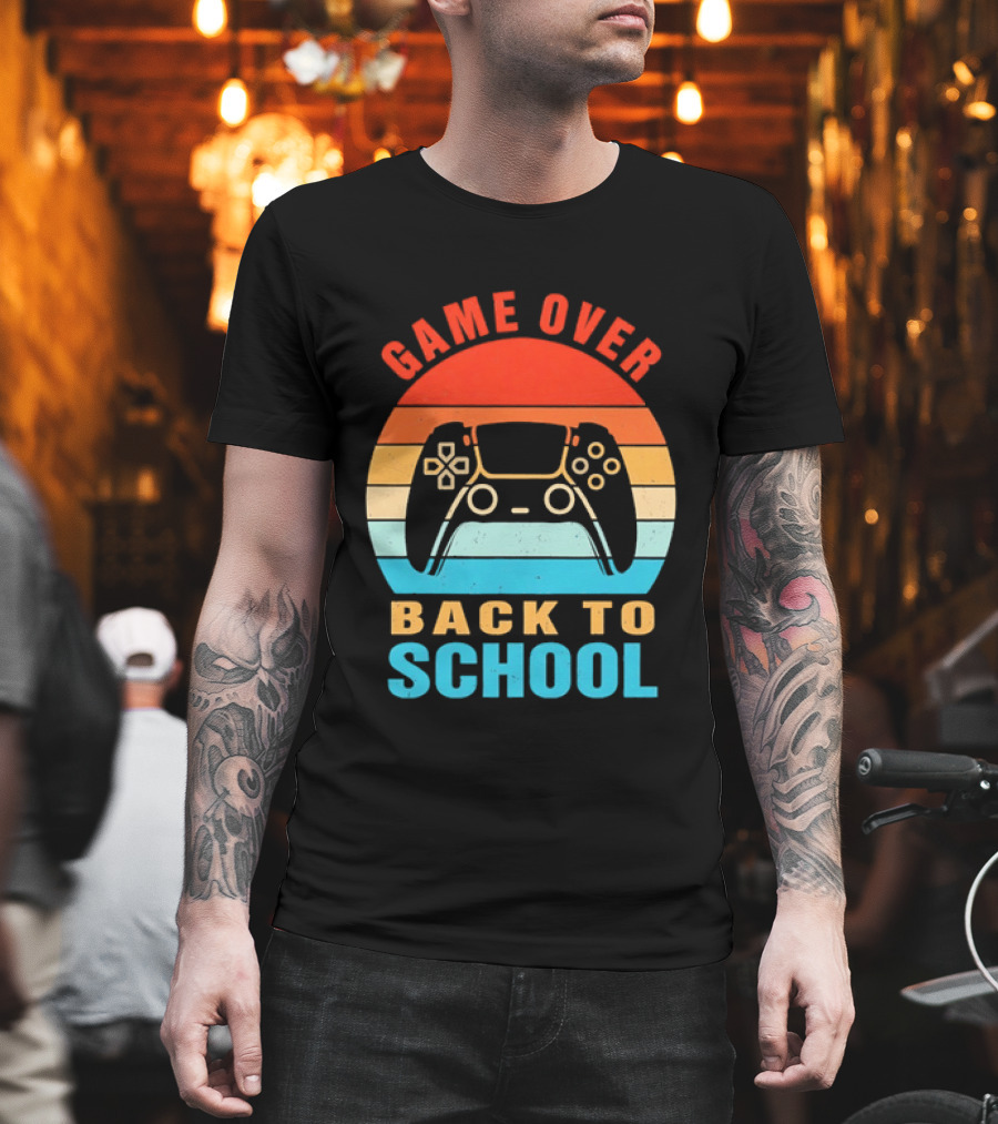 Game Over Back To School Gamer Vintage Controller T-Shirt