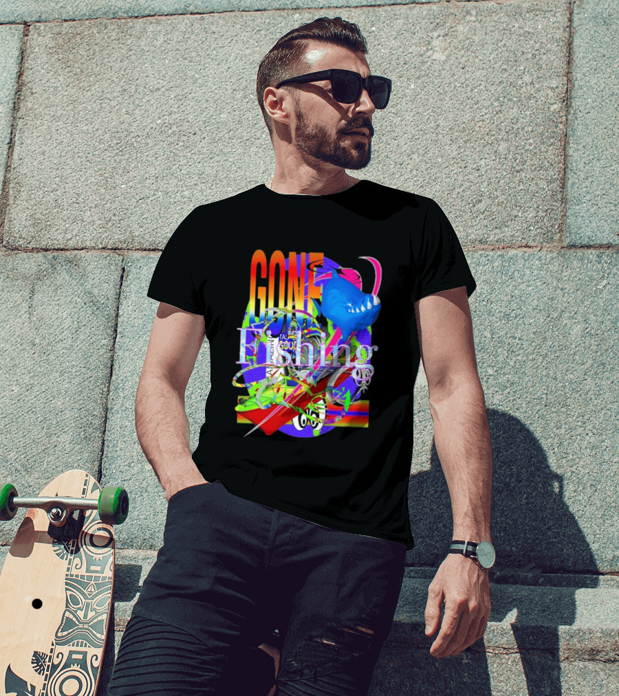 Gone Fishing Amazing Outdoor Adventure Bold Colorful Fish T-Shirt