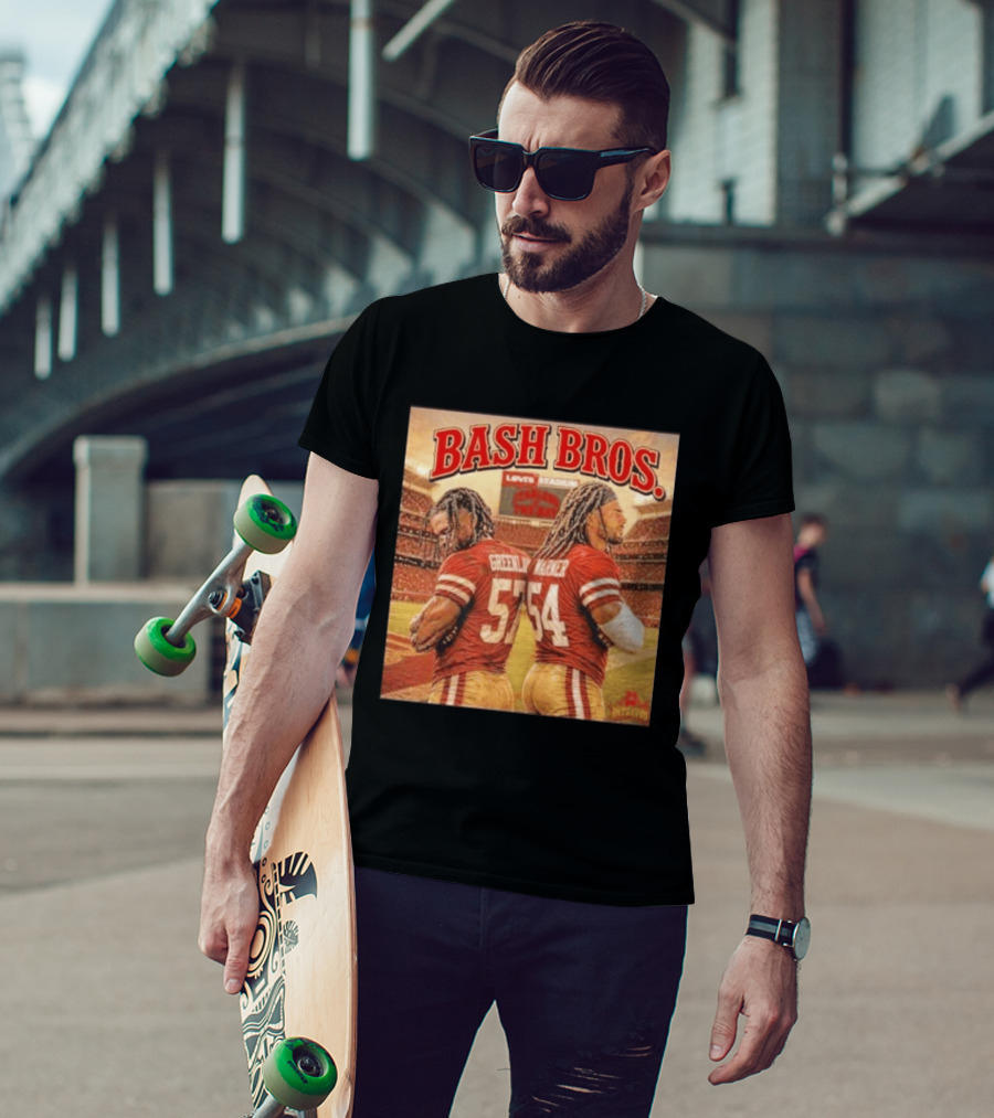 Bash Bros Greenlaw 57 Warner 54 San Francisco 49ers Levi's Stadium T-Shirt