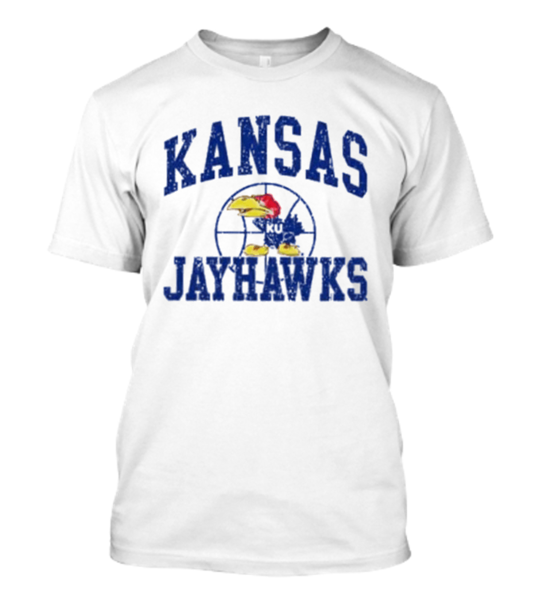 Kansas Jayhawks KU Basketball Distressed T-Shirt