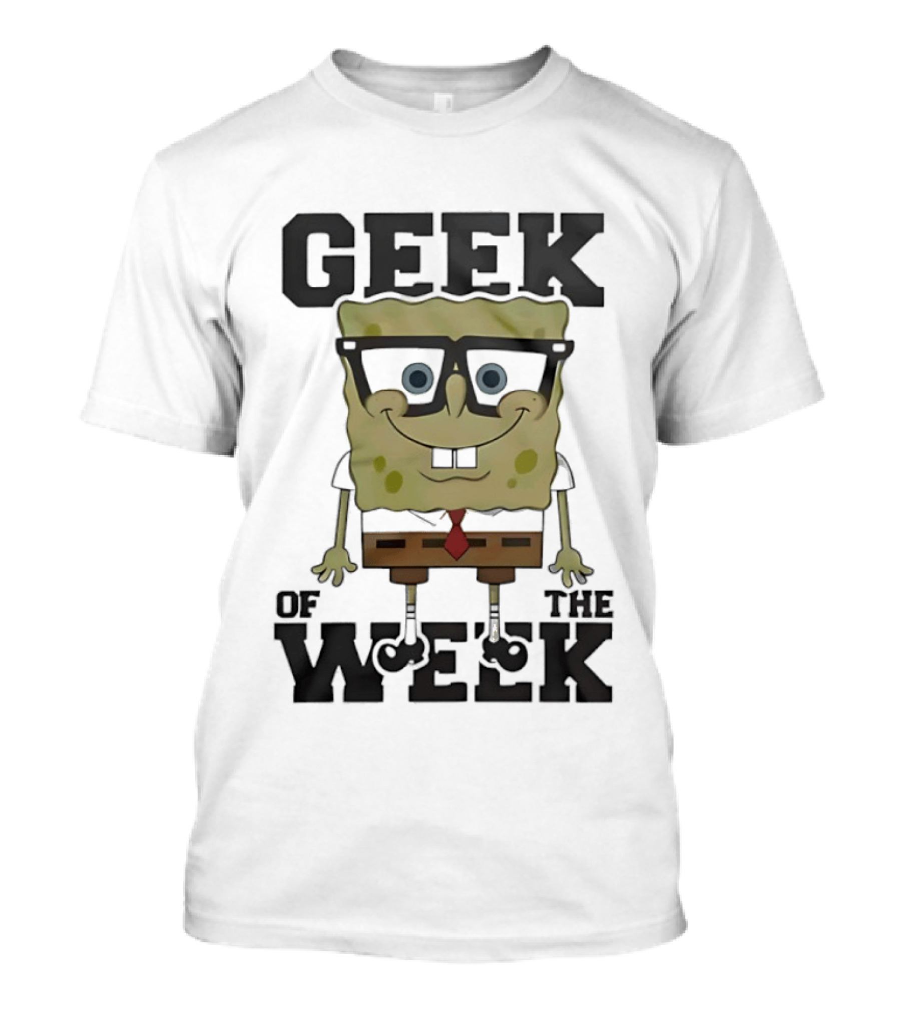 Geek Of The Week Sponge Glasses Tie T-Shirt
