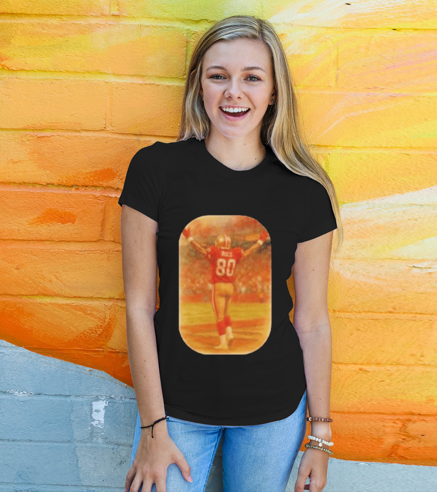 Jerry Rice San Francisco 49ers No 80 Iconic Celebration T-Shirt